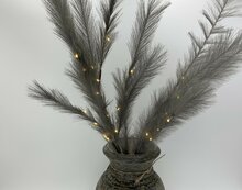 Set van 2 sfeervolle decoratie pluimen / takken grijs met led verlichting 85 cm 2 x aa | 793775 | Stoer &amp; Sober Woonstijl