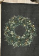 Wanddoek kerstkrans led verlichting maat S 45 x 60 cm wandkleed | 121316 | Home Sweet Home | Stoer &amp; Sober