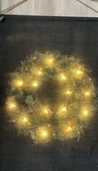 Wanddoek kerstkrans led verlichting maat S 45 x 60 cm wandkleed | 121316 | Home Sweet Home | Stoer &amp; Sober