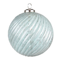 Clayre &amp; Eef | Kerstbal XL Turquoise, Bruin &oslash; 15x15 cm | 6GL3742