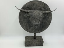 Ornament Schotse hooglaner op voet grijs stone antraciet 42 x 34 cm | 656000 | Home Sweet Home | Stoer &amp; Sober Woonstijl