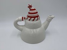 Theepot Kerstman wit rood 22,6 x 16 x 18 cm porselein | 251799 | Home Sweet Home