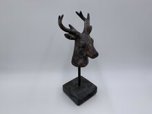 Decoratiebeeld Hert op voet bruin zwart steen maat M 28 x 10 cm | 785879 | Home Sweet Home | Stoer &amp; Sober Woonstijl
