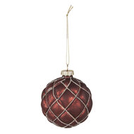 Clayre &amp; Eef | Kerstballen set van 2 Rood &oslash; 8x8 cm | 6GL4118