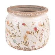 Clayre &amp; Eef | Bloempot Binnen Roze, Beige &oslash; 15x13 cm | 6CE1551M