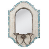 Clayre & Eef | Wandspiegel Wit 48x17x70 cm | 52S039