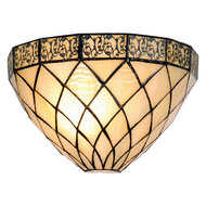 Clayre &amp; Eef | Wandlamp Tiffany Beige, Bruin 30x15x20 cm E14/max 1x40W | 5LL-1138