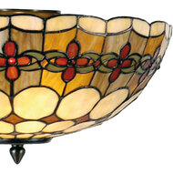 Clayre &amp; Eef | Plafondlamp Tiffany Beige, Rood &oslash; 40x24 cm E14/max 2x40W | 5LL-5416