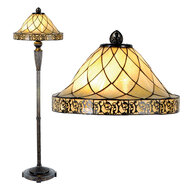 Clayre &amp; Eef | Tiffany Vloerlamp Beige &oslash; 46x168 cm E27/max 2x60W | 5LL-5613