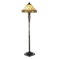 Clayre &amp; Eef | Tiffany Vloerlamp Beige &oslash; 46x168 cm E27/max 2x60W | 5LL-5613