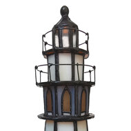 Clayre &amp; Eef | Tiffany Tafellamp Vuurtoren Bruin, Beige 11x11x25 cm E14/max 1x25W | 5LL-6006