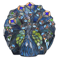 Clayre &amp; Eef | Tiffany Tafellamp Blauw, Groen 32x35x30 cm E14/max 1x40W | 5LL-6044
