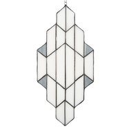 Clayre &amp; Eef | Glaspaneel Tiffany Wit, Grijs 23x1x50 cm | 5LL-6120