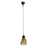 Clayre &amp; Eef | Hanglamp Tiffany Geel, Bruin &oslash; 15x115 cm E14/max 1x40W | 5LL-6199