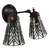 Clayre &amp; Eef | Wandlamp Tiffany Transparant 30x23x23 cm E14/max 2x40W | 5LL-6215