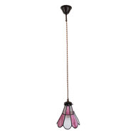 Clayre &amp; Eef | Hanglamp Tiffany Roze 18x15x115 cm E14/max 1x25W | 5LL-6217