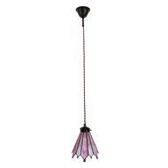 Clayre &amp; Eef | Hanglamp Tiffany Roze 18x15x115 cm E14/max 1x25W | 5LL-6218