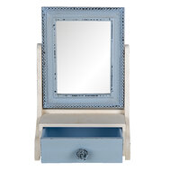 Clayre &amp; Eef | Staande Spiegel Blauw 25x14x38 cm | 62S242