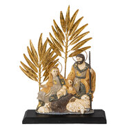 Clayre &amp; Eef | Kerstdecoratie Beeld Kerststal Goud, Grijs 19x6x24 cm | 64670