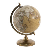 Clayre & Eef | Wereldbol Decoratie Geel, Bruin 22x22x30 cm | 64905