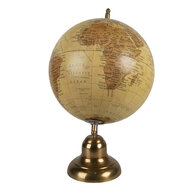 Clayre &amp; Eef | Wereldbol Decoratie Geel, Bruin 22x22x33 cm | 64907