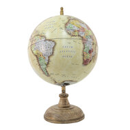 Clayre &amp; Eef | Wereldbol Decoratie Geel, Oranje, Bruin 22x22x33 cm | 64913