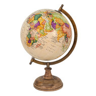 Clayre & Eef | Wereldbol Decoratie Beige, Bruin 22x22x37 cm | 64917