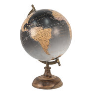 Clayre & Eef | Wereldbol Decoratie Grijs 22x22x33 cm | 64927