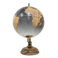 Clayre & Eef | Wereldbol Decoratie Grijs 22x22x33 cm | 64927