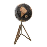 Clayre & Eef | Wereldbol Decoratie Zwart, Bruin 31x31x67 cm | 64934