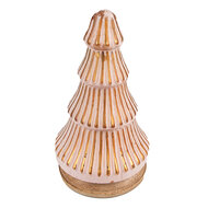 Clayre &amp; Eef | Kerstdecoratie Kerstboom Roze &oslash; 13x24 cm | 65121