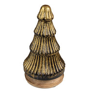 Clayre &amp; Eef | Kerstdecoratie Kerstboom Goudkleurig &oslash; 13x24 cm | 65127