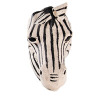 Clayre &amp; Eef | Wanddecoratie Zebra Zwart, Wit 13x30x27 cm | 65183M