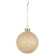 Clayre &amp; Eef | Kerstballen set van 4 Geel &oslash; 10x10 cm | 6GL4135