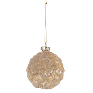 Clayre &amp; Eef | Kerstballen set van 4 Geel &oslash; 10x10 cm | 6GL4135