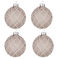 Clayre &amp; Eef | Kerstballen set van 4 Bruin &oslash; 8x8 cm | 6GL4158