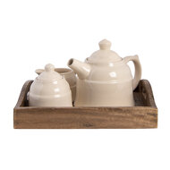 Clayre &amp; Eef | Theepot Set Beige Bruin 27x22x16 cm | 6H1986