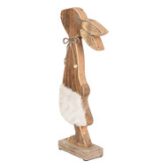 Clayre &amp; Eef | Decoratie Beeld Konijn Bruin, Wit 18x6x40 cm | 6H2155