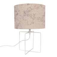 Clayre &amp; Eef | Tafellamp Beige, Wit &oslash; 22x34 cm E27/max 1x60W | 6LMC0066
