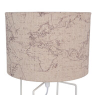 Clayre &amp; Eef | Tafellamp Beige, Wit &oslash; 22x34 cm E27/max 1x60W | 6LMC0066