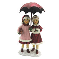 Clayre &amp; Eef | Kerstdecoratie Beeld Kind Rood, Roze 11x6x16 cm | 6PR2785