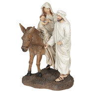 Clayre &amp; Eef | Kerstdecoratie Beeld Kerststal Bruin, Wit 16x12x20 cm | 6PR3044