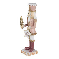 Clayre & Eef | Decoratie Beeld Notenkraker Roze 9x7x22 cm | 6PR3479