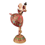Clayre &amp; Eef | Kerstdecoratie Beeld Ballerina Rood 16x9x21 cm | 6PR3782