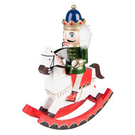 Clayre &amp; Eef | Kerstdecoratie Beeld Notenkraker Wit Groen 24x7x29 cm | 6PR3814
