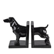 Clayre &amp; Eef | Boekensteunen Set van 2 Hond Zwart 25x9x15 cm | 6PR4623