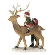 Clayre &amp; Eef | Kerstdecoratie Beeld Kinderen Bruin, Rood 15x9x22 cm | 6PR4672