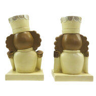 Clayre &amp; Eef | Haak Kerstsok Notenkraker set van 2 Beige Bruin 7x6x12 cm | 6PR4861