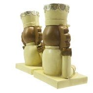 Clayre &amp; Eef | Haak Kerstsok Notenkraker set van 2 Beige Bruin 7x6x12 cm | 6PR4861