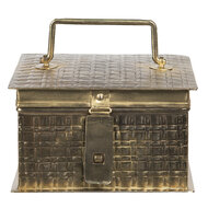Clayre &amp; Eef | Decoratief Opbergdoosje Koperkleurig 17x17x10 cm | 6Y4047